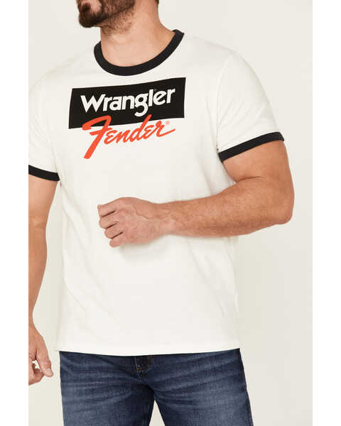 Wrangler X Fender Men's Logo Graphic Ringer T-Shirt | Boot Barn