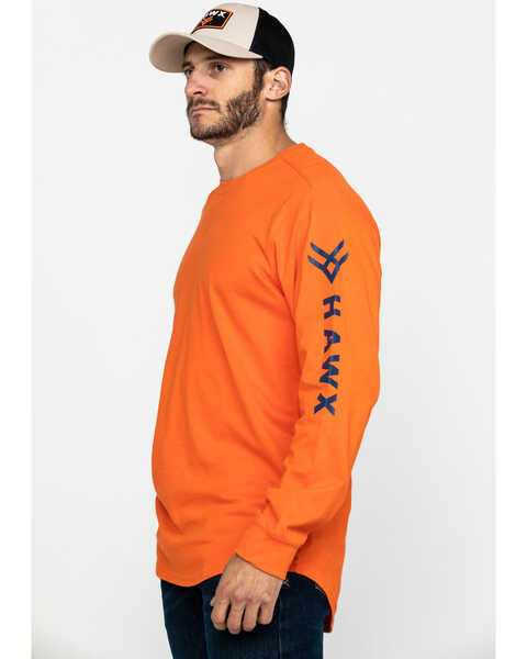 Hawx Men\'s Orange Logo Long Sleeve Work T-Shirt | Boot Barn