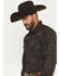 Image #2 - Cowboy Hardware Men's Tooled Floral Print Long Sleeve Snap Stretch Western Shirt, Dark Brown, hi-res