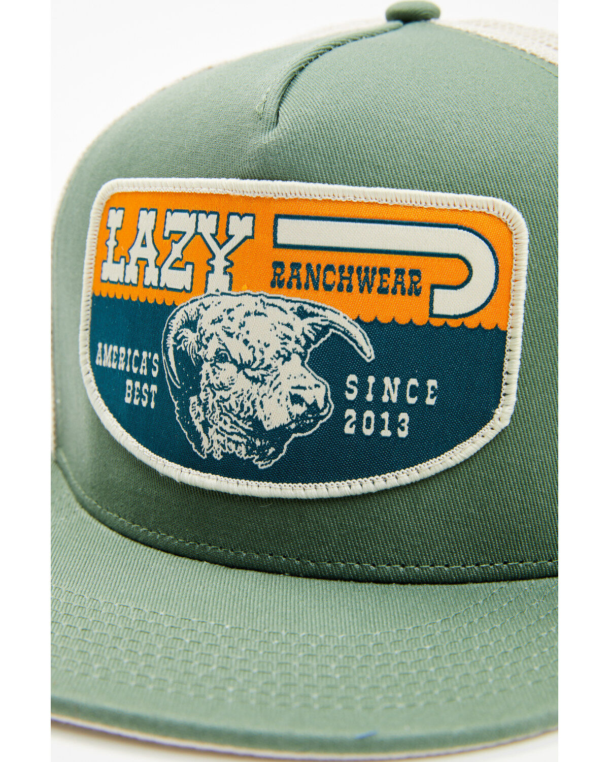 Image #2 - Lazy J Ranch Wear Men's Americas Best Trucker Cap, Green, hi-res