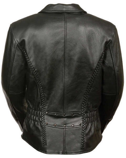 Image #3 - Milwaukee Leather Women's Braid & Stud Leather Jacket - 3X, Black, hi-res