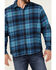Image #3 - Wrangler X Fender Men's Plaid Tour Back Patch Button-Down Shirt Flannel Jacket, Navy, hi-res