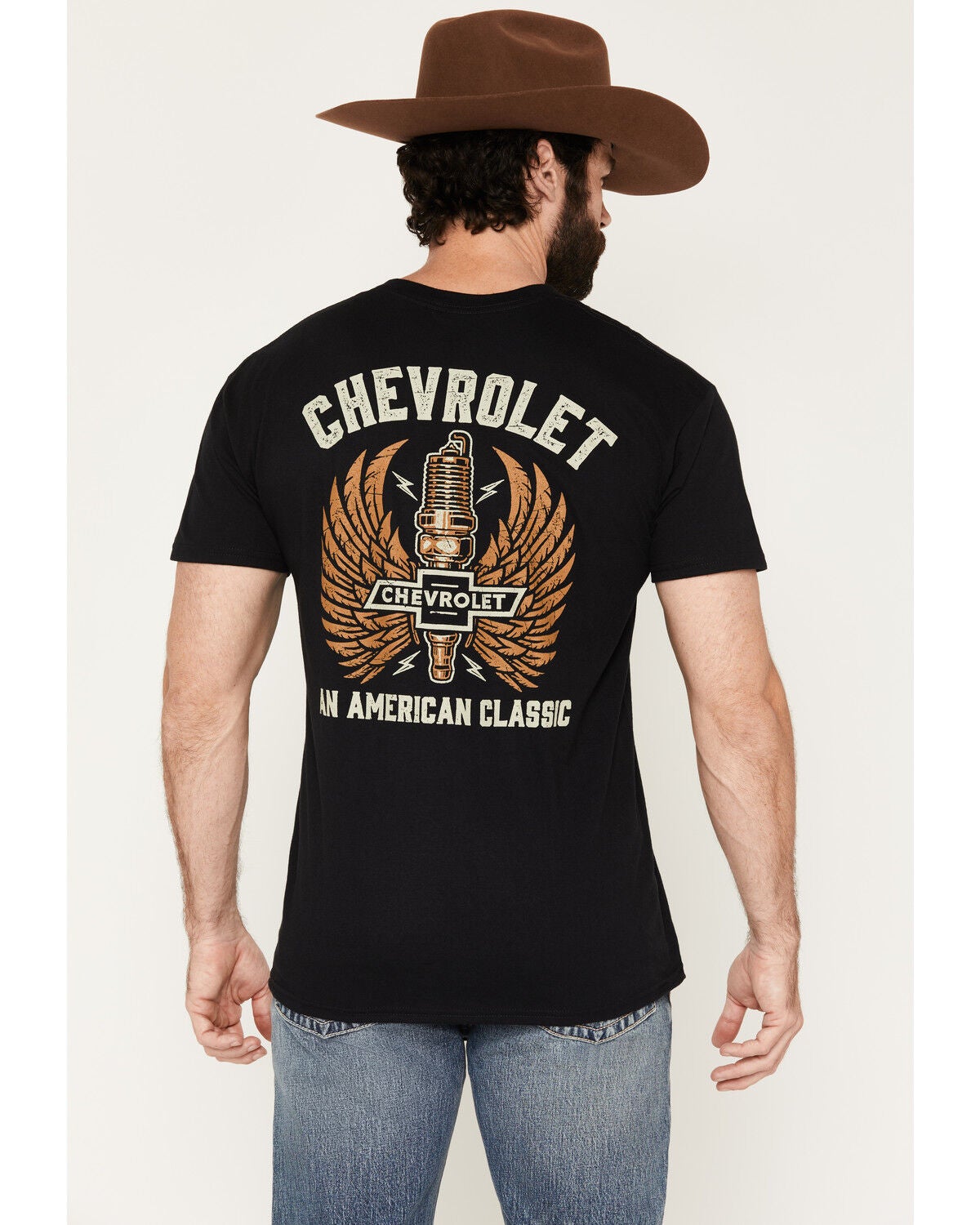 Image #1 - Chevy Men's American Classic Short Sleeve Graphic T-Shirt, Black, hi-res