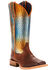 Image #1 - Ariat Women's Brown Gringa Rainbow Fish Print Boots - Square Toe , , hi-res