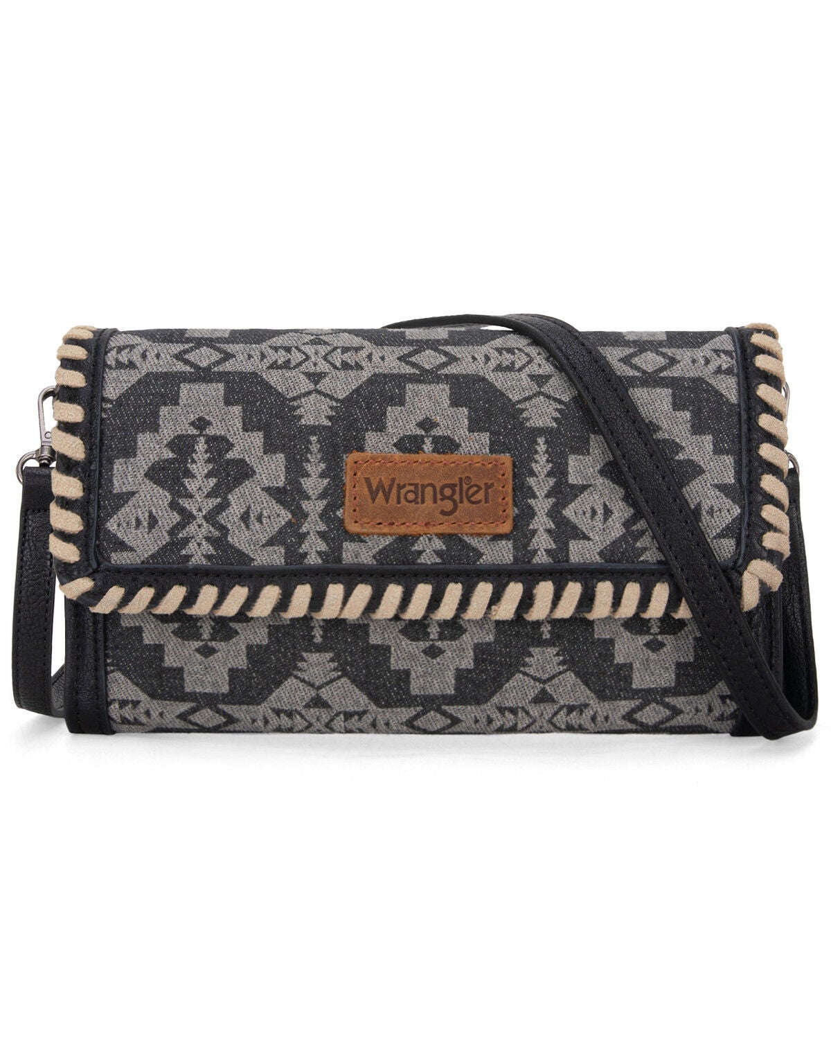 Wrangler Women's Southwestern Print Crossbody Bag, Black, hi-res