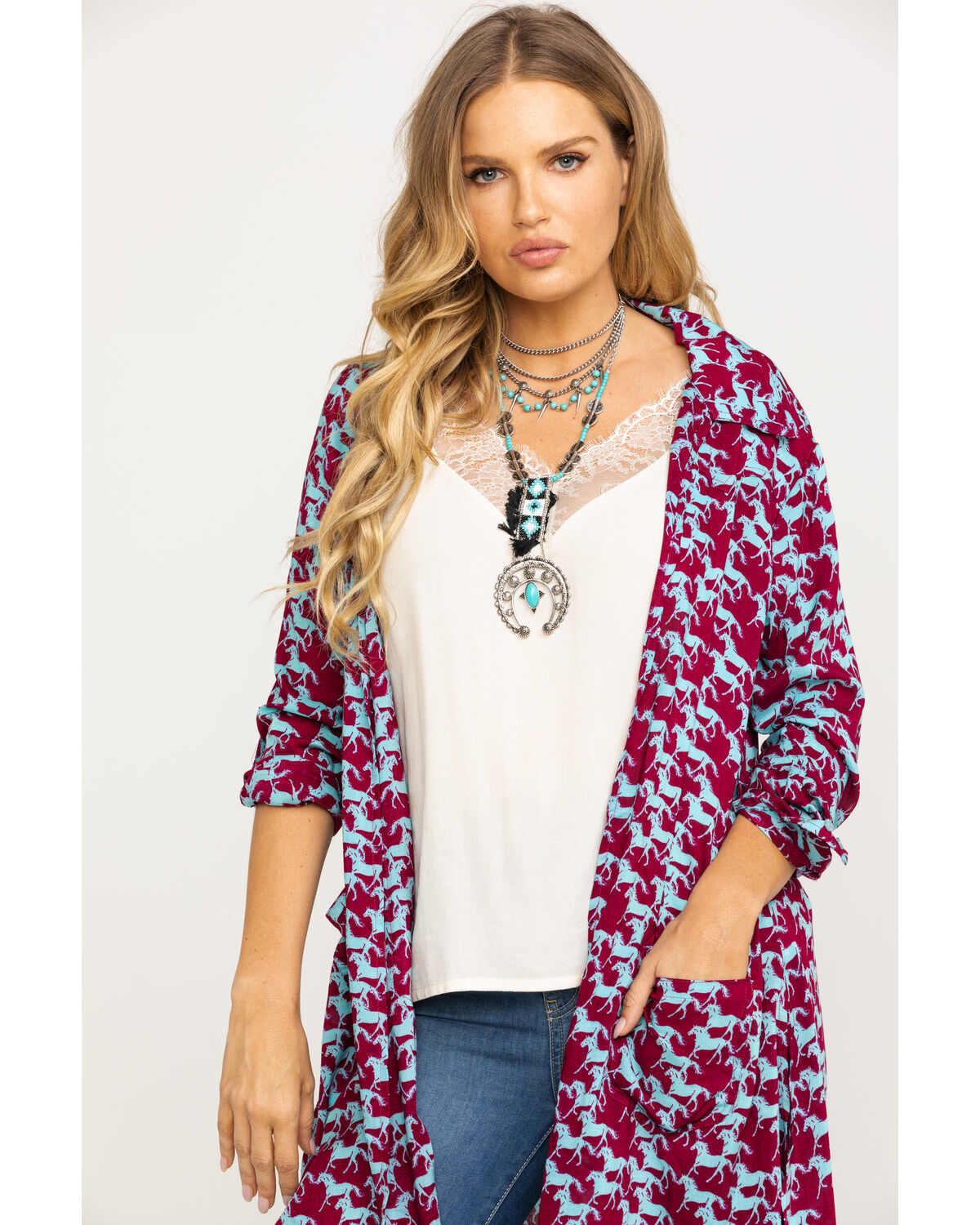 Image #4 - Roper Women's Stampede Print Kimono, , hi-res