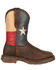 Image #2 - Rebel by Durango Men's Steel Toe Texas Flag Western Boots, Brown, hi-res