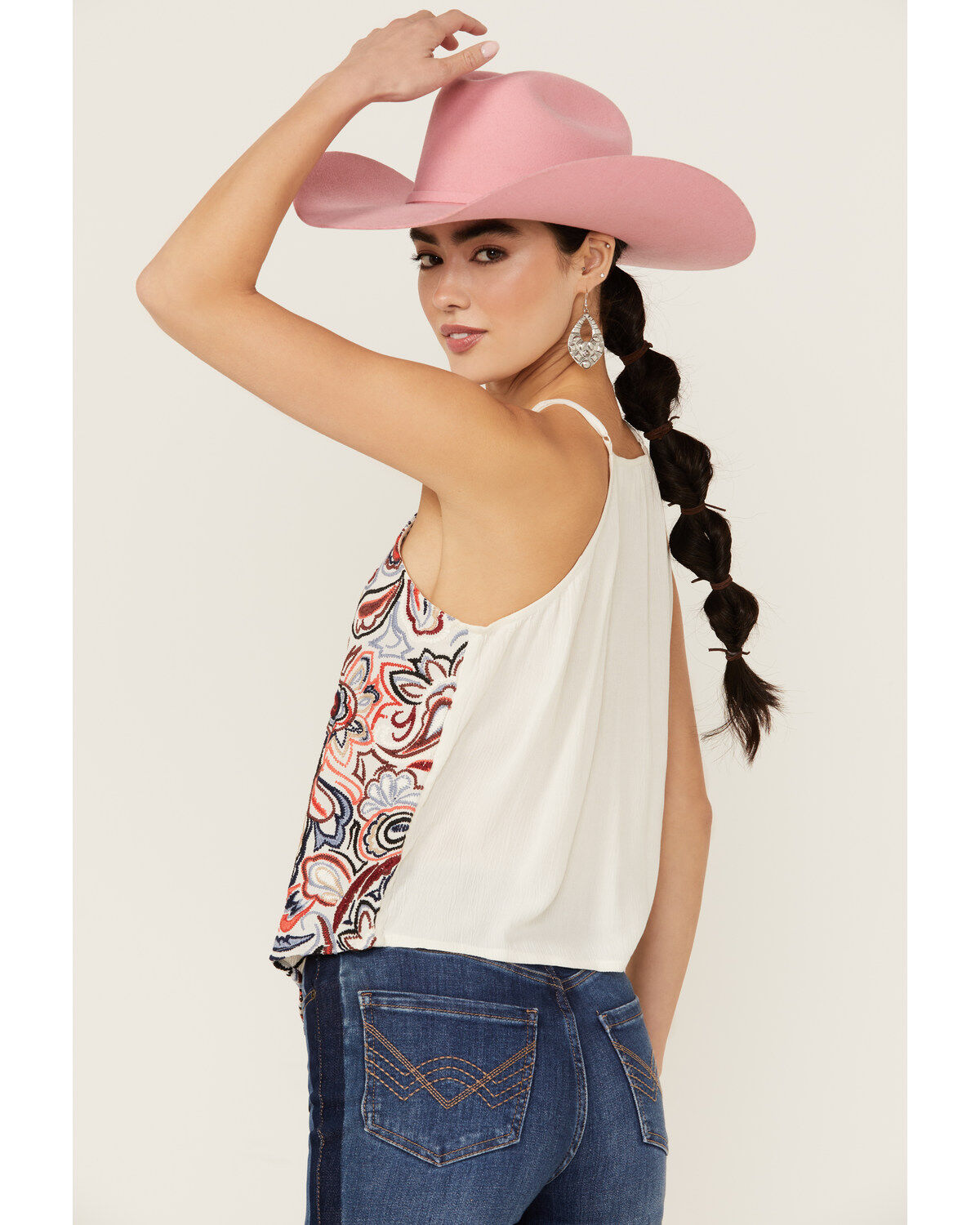 Image #4 - Idyllwind Women's Floral Haze Tank Top, Ivory, hi-res