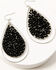 Shyanne Women's Canyon Sunset Black Beaded Teardrop Earrings, Black, hi-res