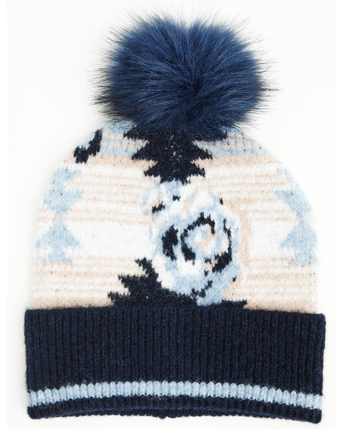 Image #1 - Idyllwind Women's Skyvalley Southwestern Print Beanie, Navy, hi-res