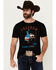 Image #1 - RANK 45® Men's Freedom Rider Americana Short Sleeve Graphic T-Shirt, Black, hi-res