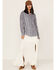 Image #2 - Cleo + Wolf Women's Novelty Stripe Button-Down Long Sleeve Shirt, Blue, hi-res