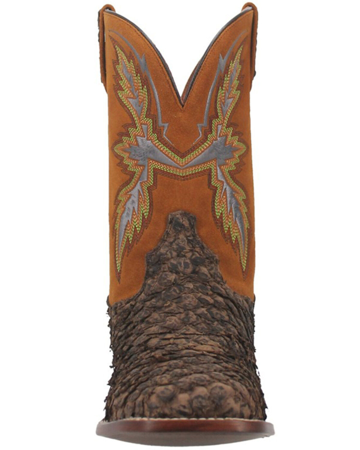 Image #4 - Dan Post Men's Dorsal Sea Bass Exotic Western Boots - Broad Square Toe, Chocolate, hi-res