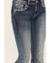 Image #4 - Grace In LA Women's Medium Wash Faux Flap Pocket Mid Rise Bootcut Stretch Denim Jeans, Medium Wash, hi-res