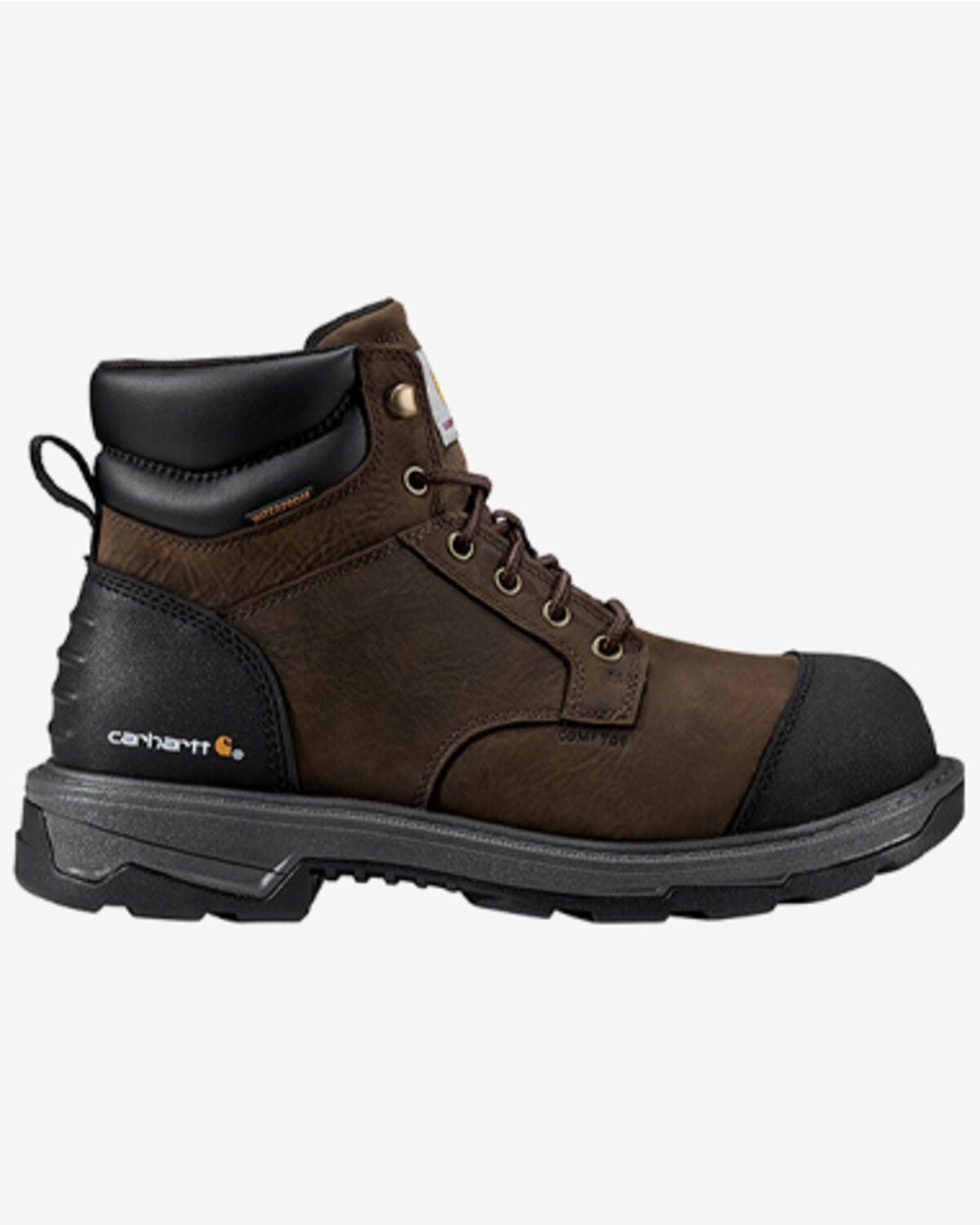 Image #2 - Carhartt Men's 6" Hamilton Waterproof Work Boots - Composite Toe, Dark Brown, hi-res