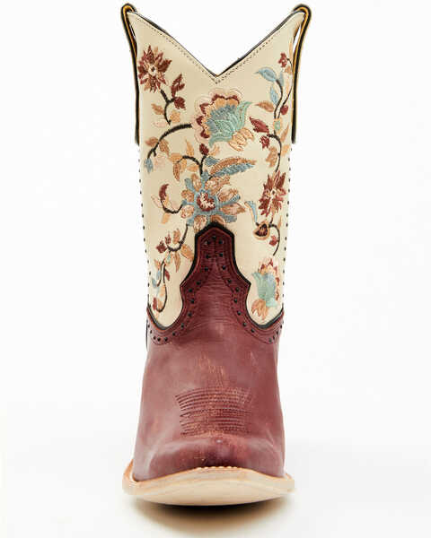 Yippee Ki Yay by Old Gringo Women's Bruni Floral Embroidered Studded Western Boots - Pointed Toe, Wine, hi-res
