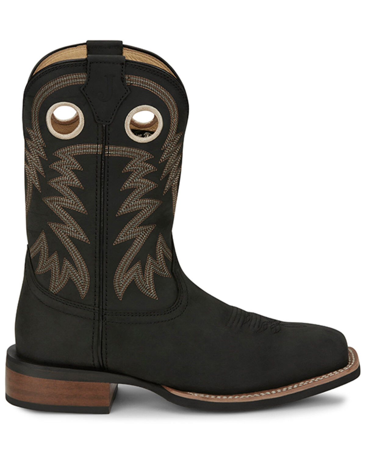 Image #2 - Justin Men's Shane Frontier Performance Western Boots - Broad Square Toe, Black, hi-res