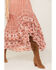 Talisman Women's Sassy Print Ruffle Midi Skirt, Red, hi-res