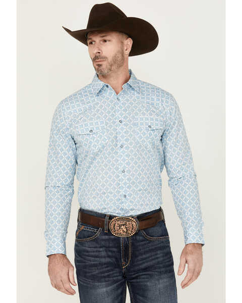  Lucky Brand Men's Printed Long Sleeve Western Shirt, Indigo  Stripe : Clothing, Shoes & Jewelry