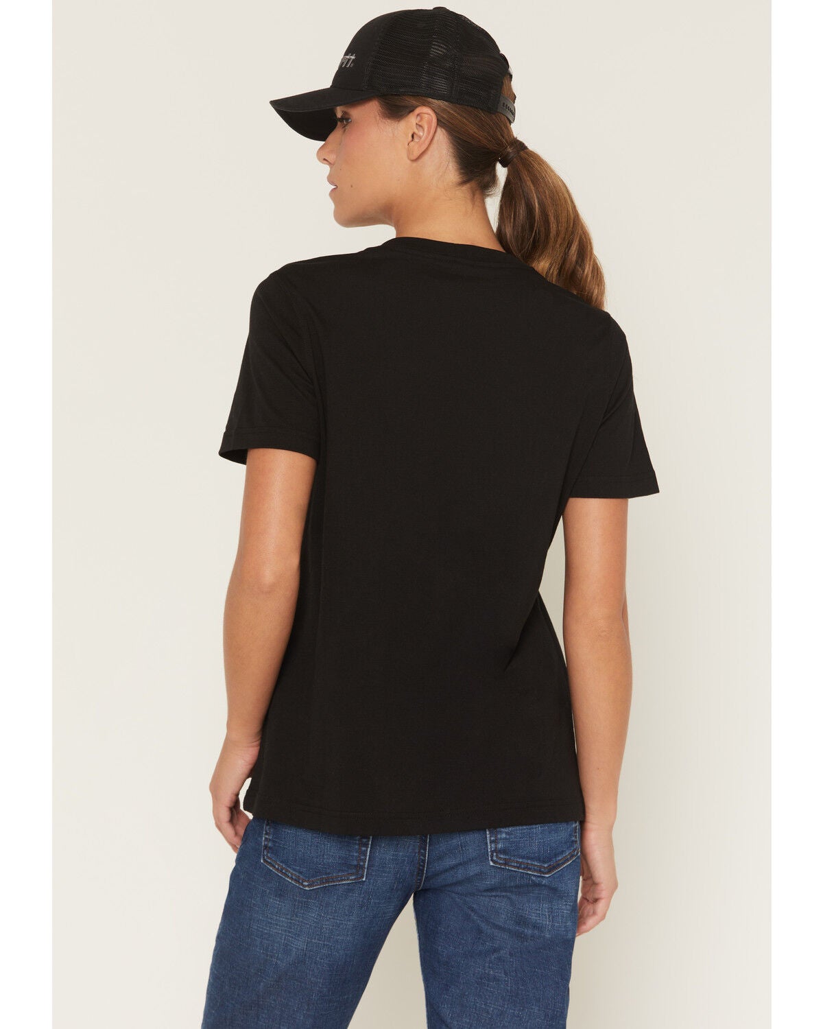 Image #4 - Carhartt Women's Relaxed Fit Lightweight Short Sleeve Pocket Tee, Black, hi-res