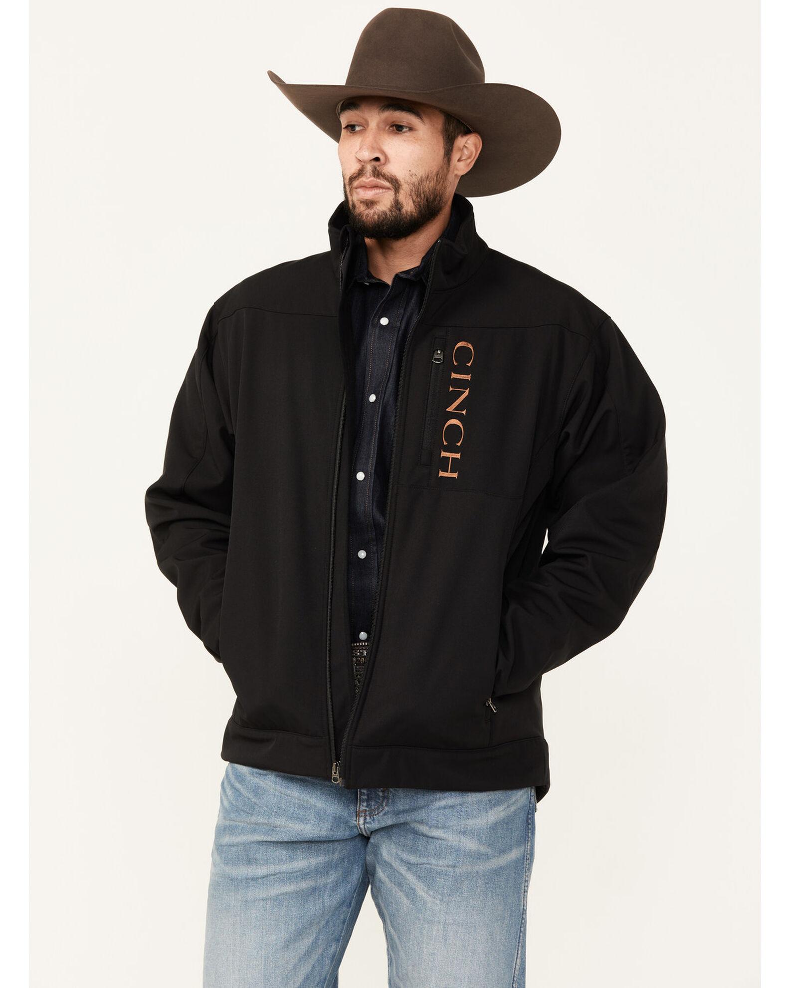 Cinch Men's Textured Logo Softshell Colorblock CC Jacket