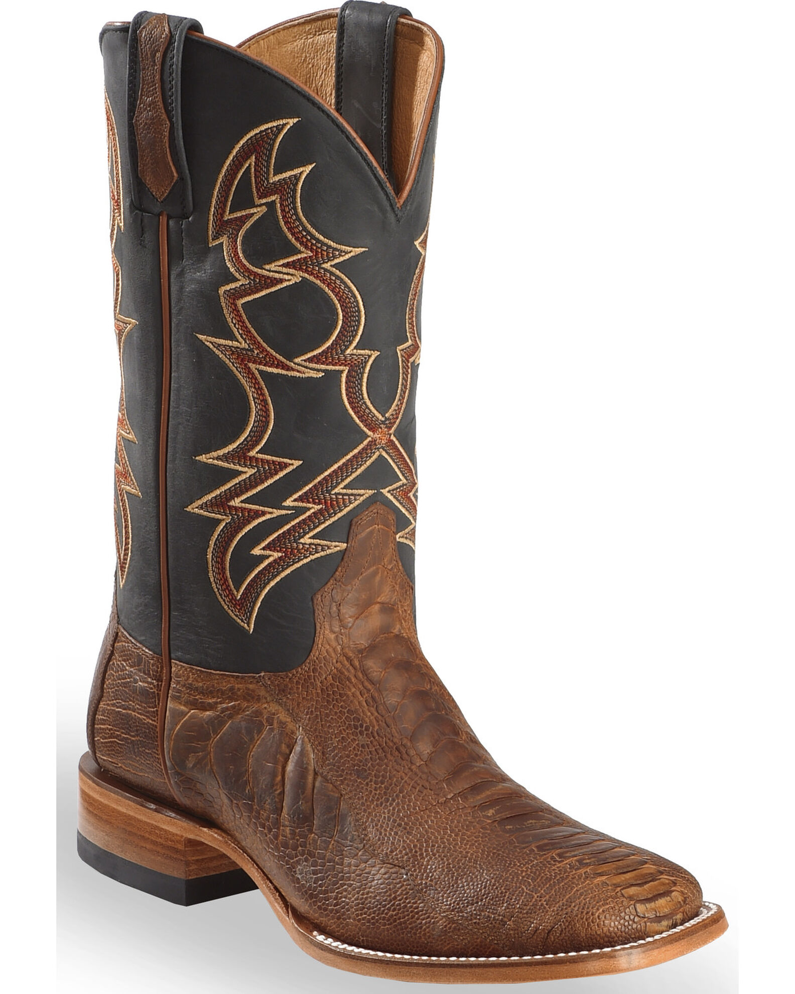 Ostrich leg shop boots square toe