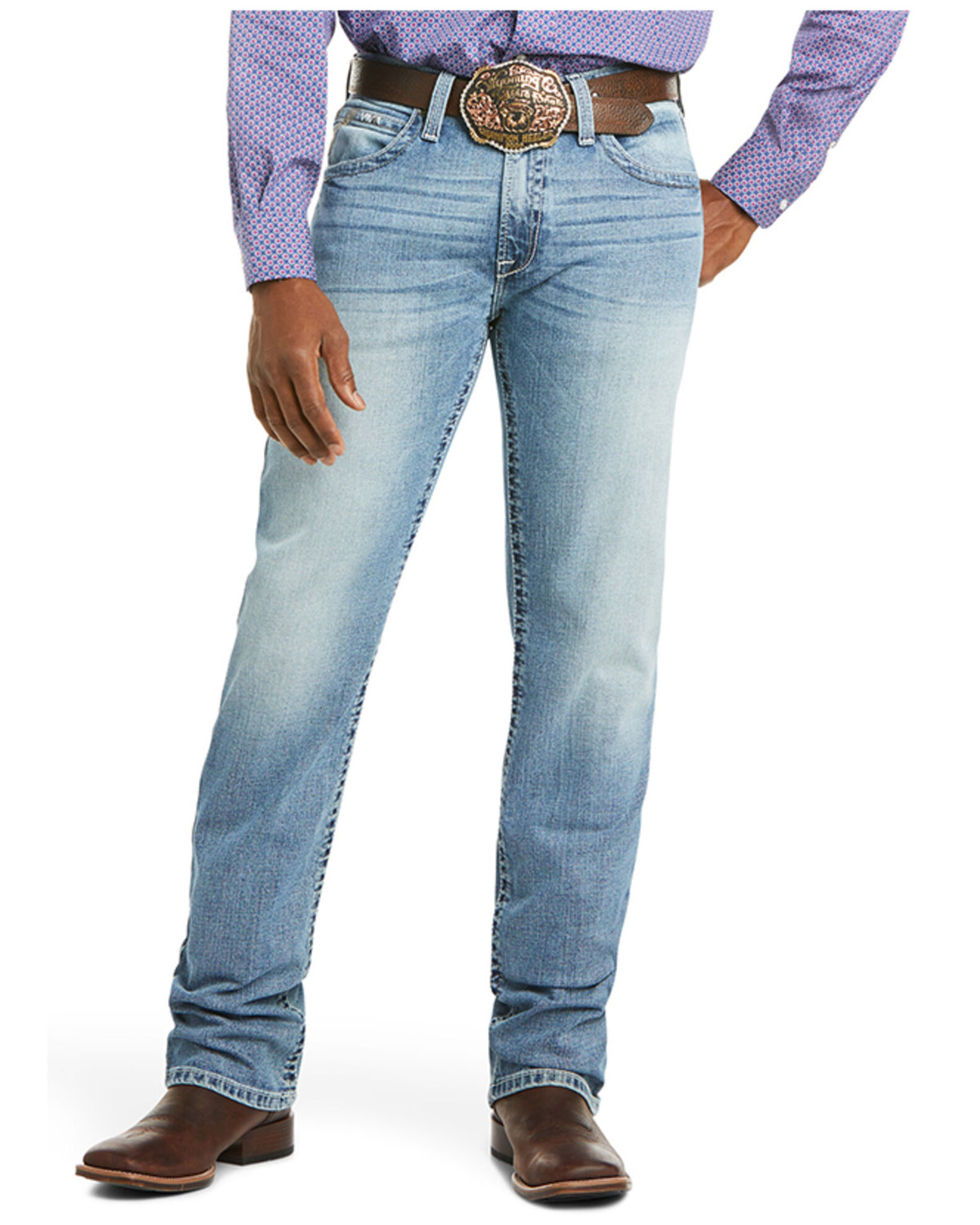 Mens bootcut blue jeans hot sale