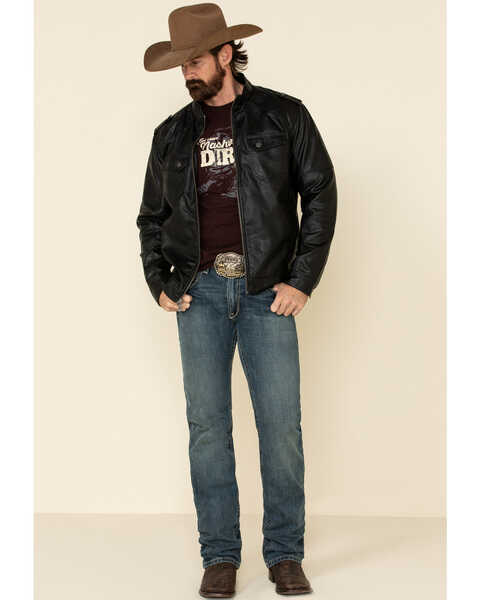 Image #2 - Cody James Men's Backwoods Distressed Faux Leather Moto Jacket - Tall , , hi-res