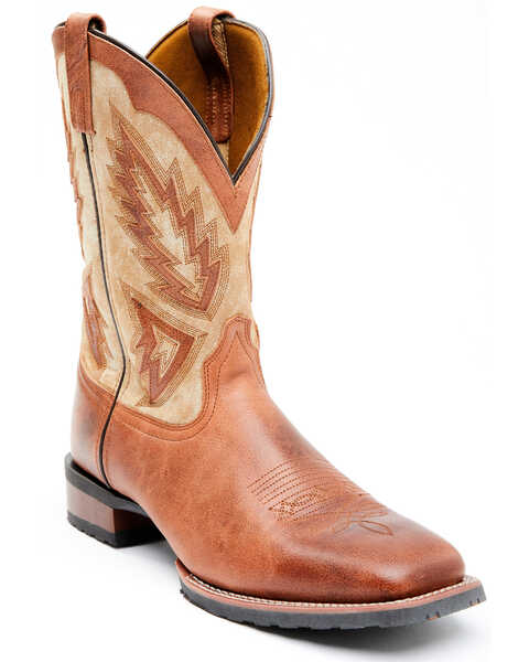 Laredo Men's Koufax Western Boots - Broad Square Toe, Brown, hi-res