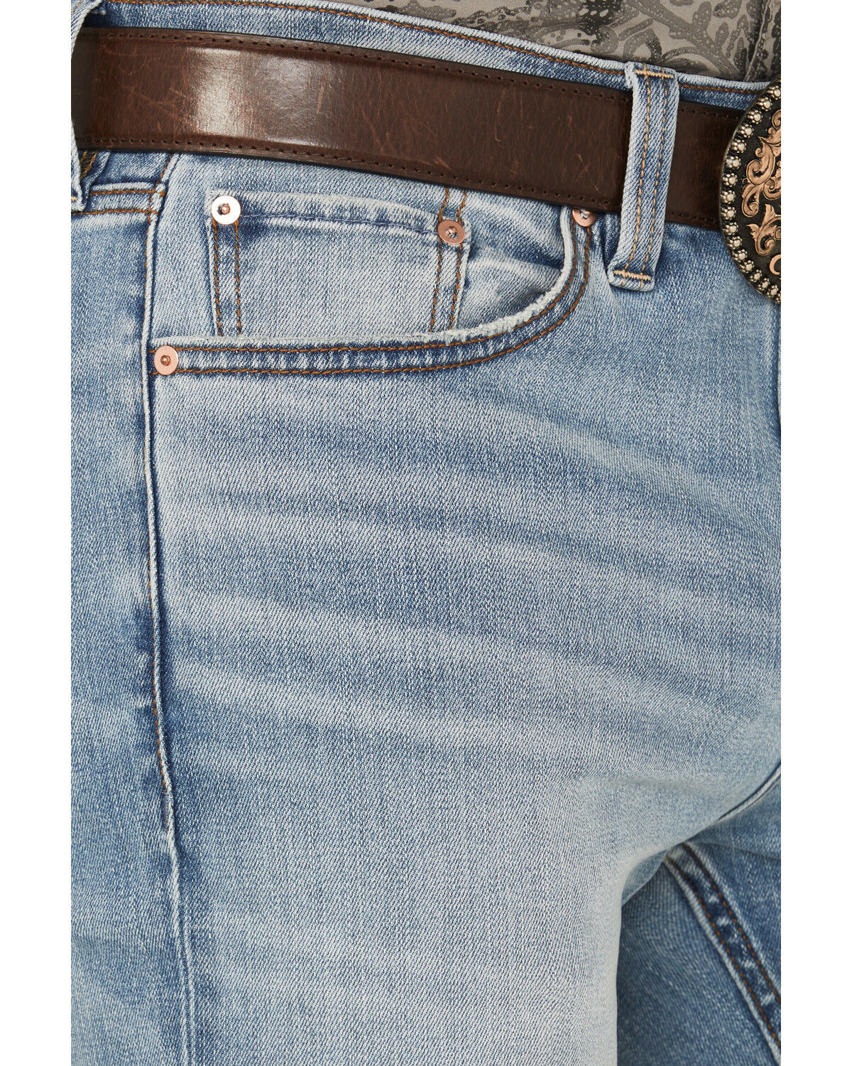 Image #2 - Blue Ranchwear Men's Banner Wash Jethro Slim Bootcut Stretch Denim Jeans, Medium Wash, hi-res