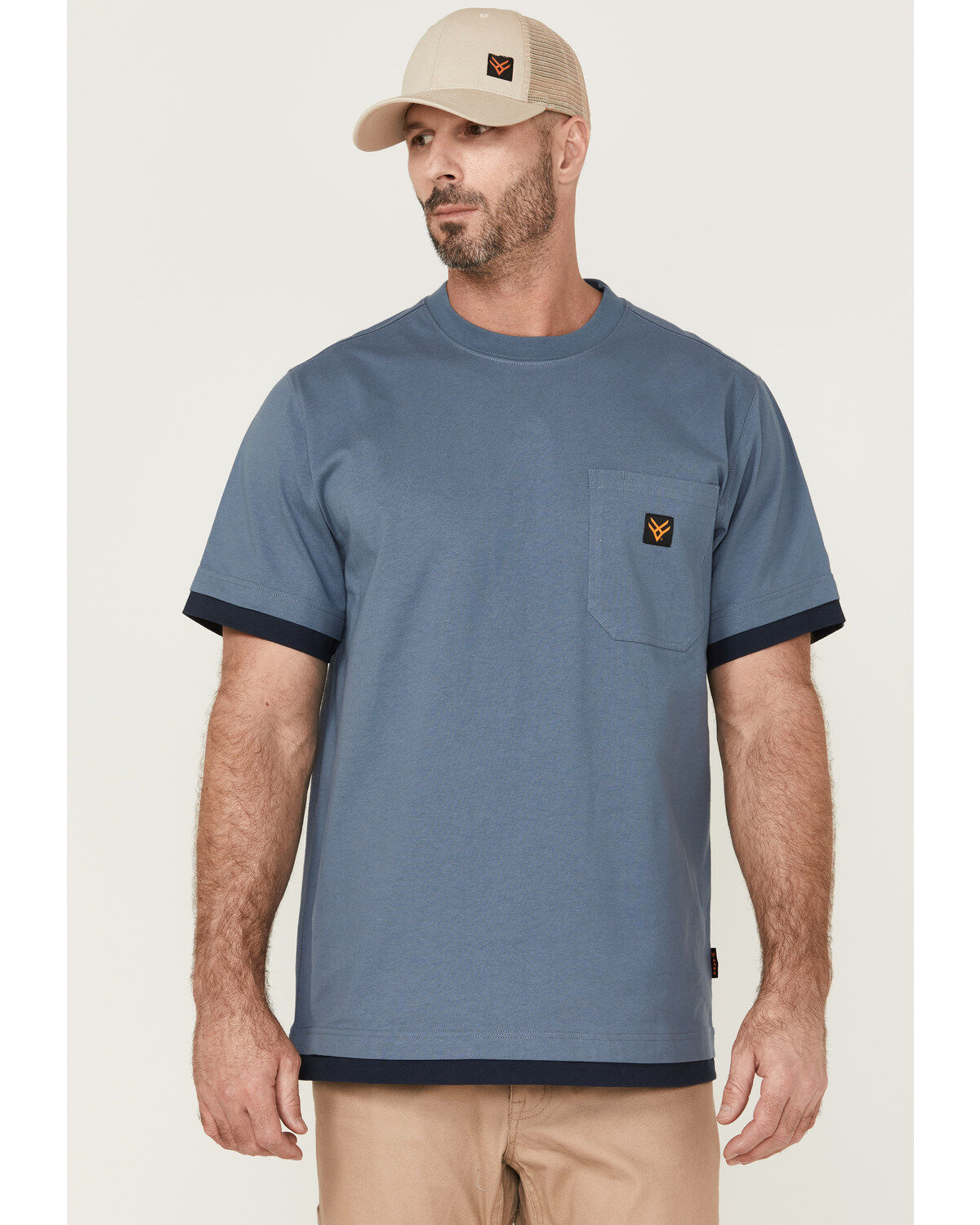 Hawx Men's Layered Work Pocket T-Shirt, Light Blue, hi-res