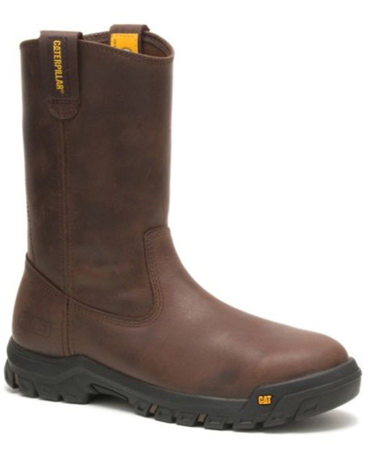 Image #1 - CAT Men's Drawbar Western Work Boots - Steel Toe, Brown, hi-res