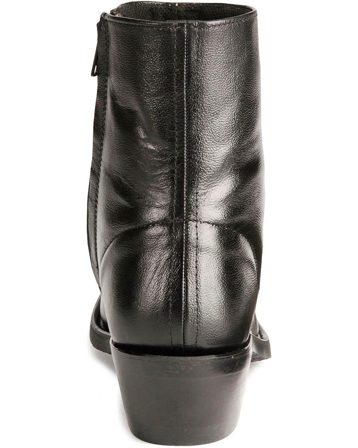 Image #7 - Old West Men's Zipper Western Ankle Boots - Round Toe, Black, hi-res