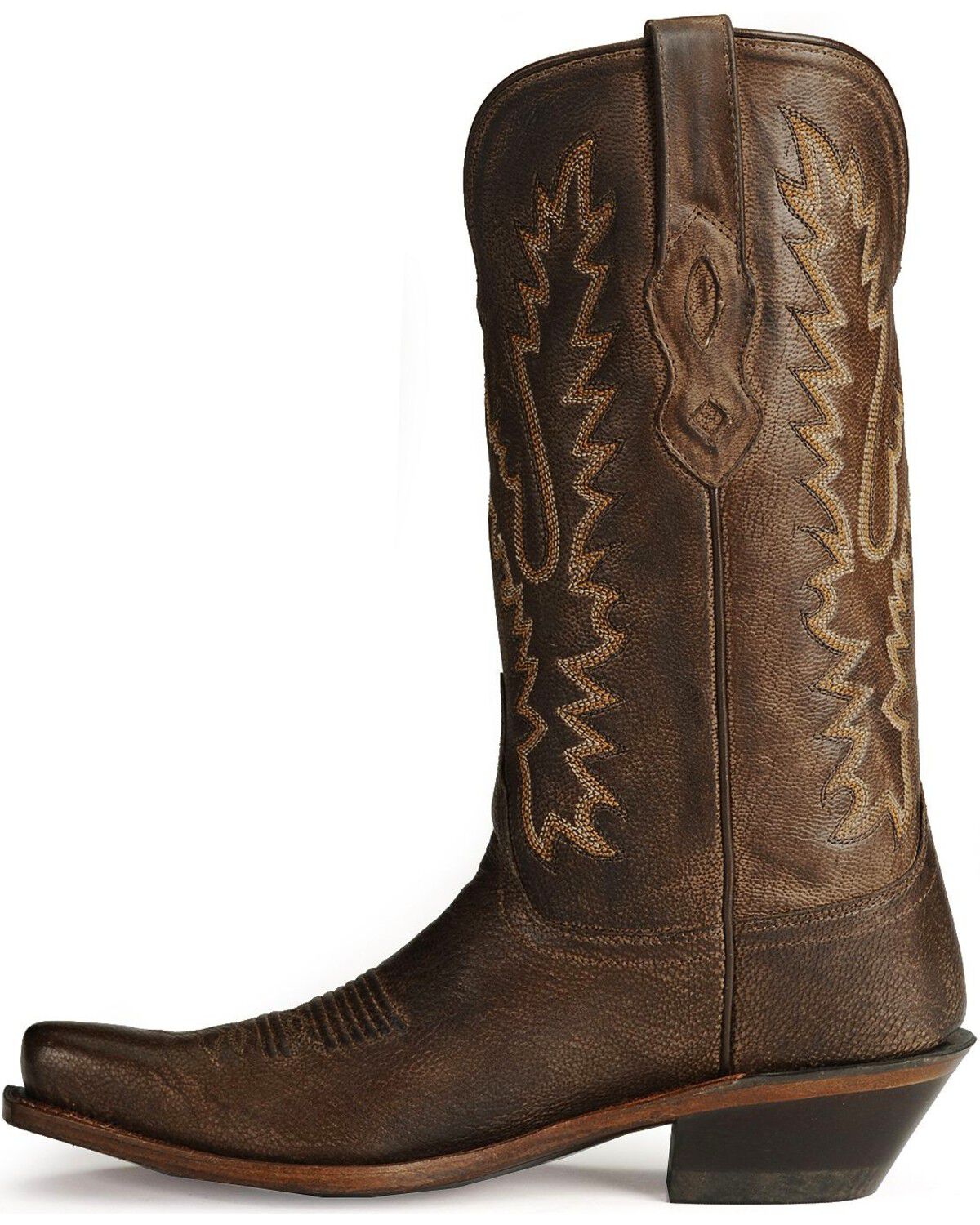 Image #3 - Old West Women's Distressed Leather Western Boots  - Snip Toe, , hi-res