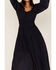 Image #3 - Shyanne Women's Striped Long Sleeve Slit Front Midi Dress, Indigo, hi-res