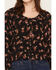 Image #3 - Saltwater Luxe Women's Nera Floral Print Long Sleeve Blouse, Black, hi-res