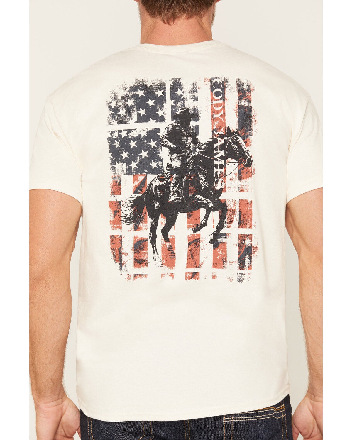 Image #4 - Cody James Men's Range Flag Short Sleeve Graphic T-Shirt, Natural, hi-res