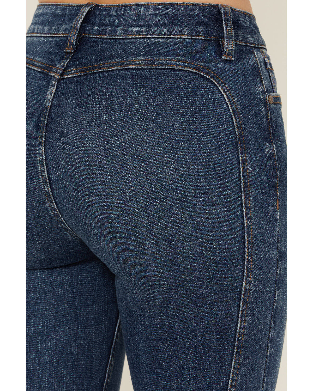 Image #2 - Shyanne Women's Celeste Medium Wash High Rise Seam Bootcut Stretch Denim Jeans, Medium Wash, hi-res