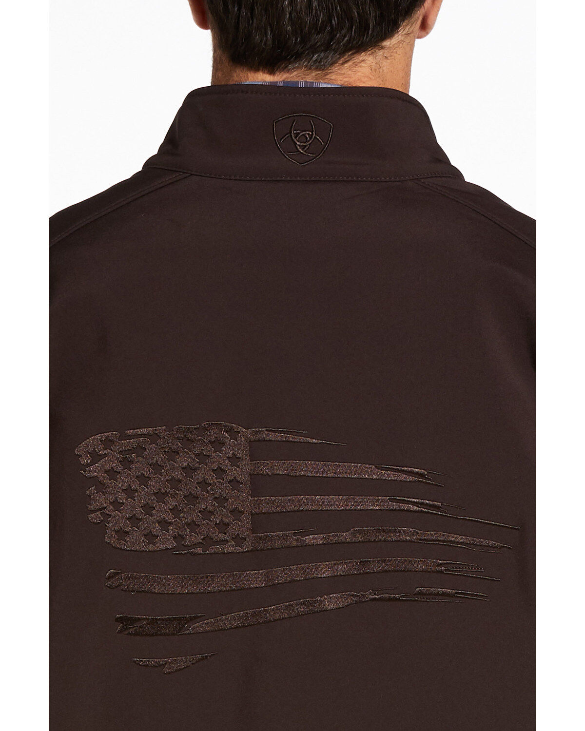 Image #4 - Ariat Men's Patriot Logo 2.0 Softshell Jacket, Dark Brown, hi-res