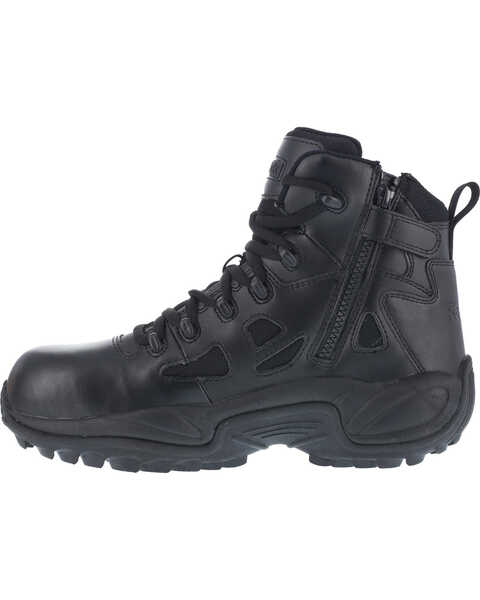 Image #4 - Reebok Men's Stealth 6" Lace-Up Side Zip Work Boots - Composite Toe, Black, hi-res