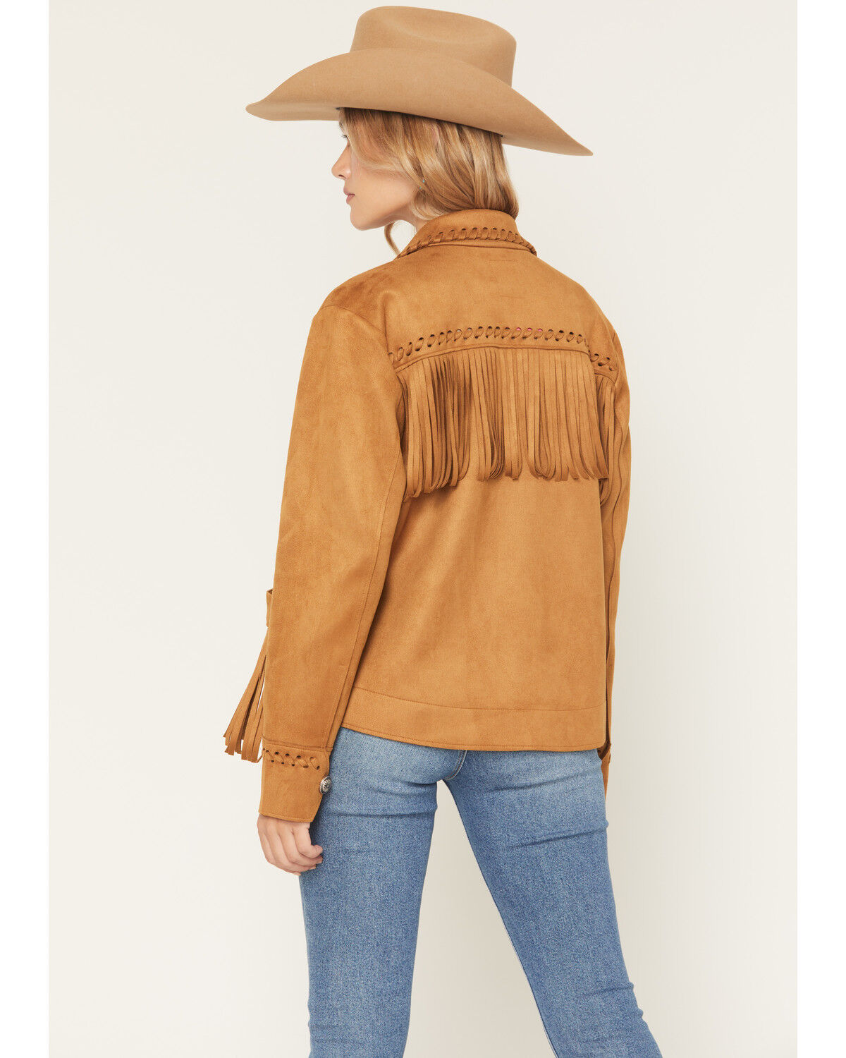 Image #4 - Idyllwind Women's Norton Faux Suede Fringe Shacket, Pecan, hi-res
