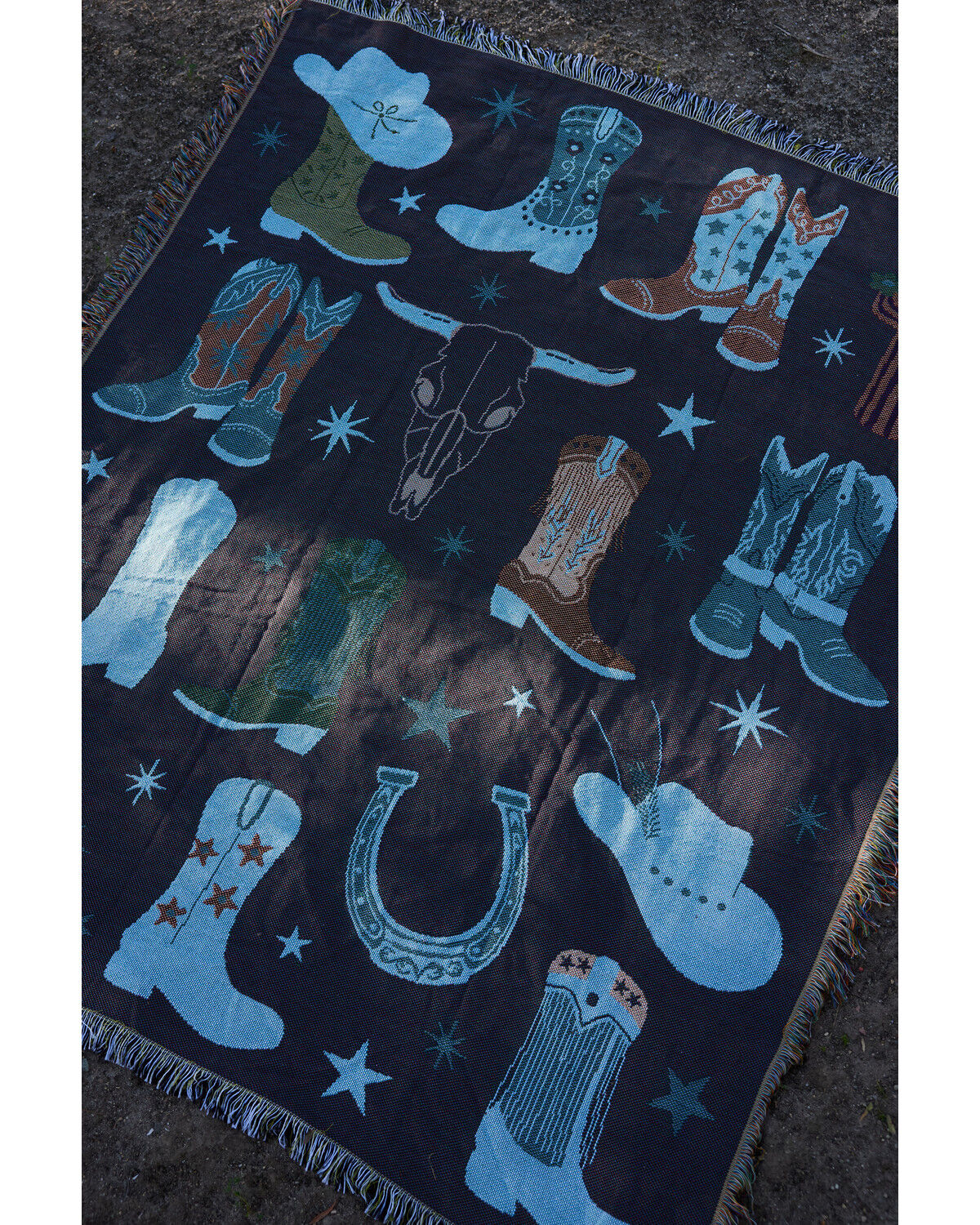Image #4 - Boot Barn Summer Western Icons Throw Blanket, Cream, hi-res