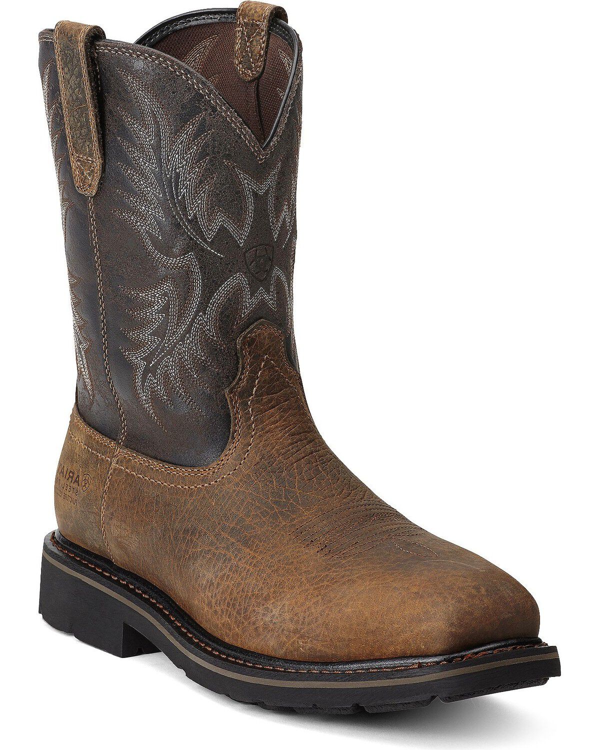 Ariat Men's Sierra Pull On Work Boots - Steel Toe, Earth, hi-res
