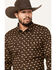 Image #2 - Cody James Men's Reign In Striped Print Long Sleeve Snap Western Shirt - Tall, Chocolate, hi-res