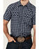 Image #3 - Cody James Men's Salud Plaid Print Short Sleeve Snap Western Shirt, Navy, hi-res