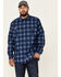 Image #1 - Hawx Men's FR Plaid Print Long Sleeve Button-Down Work Shirt, Navy, hi-res
