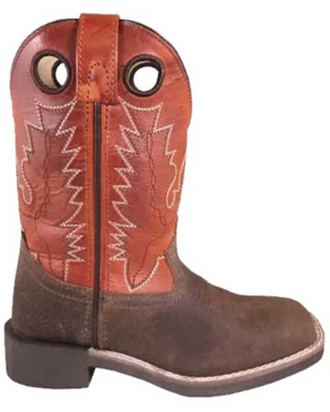 Smoky Mountain Boys' Bronco Western Boots - Broad Square Toe, Orange, hi-res