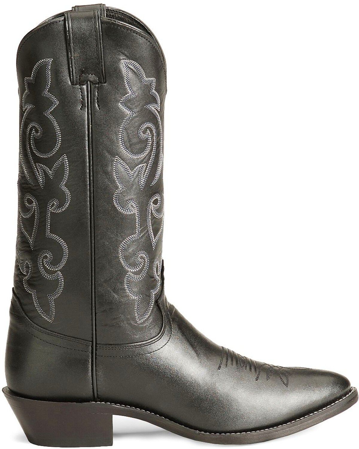 Image #2 - Justin Men's London Calfskin Western Boots - Round Toe, Black, hi-res