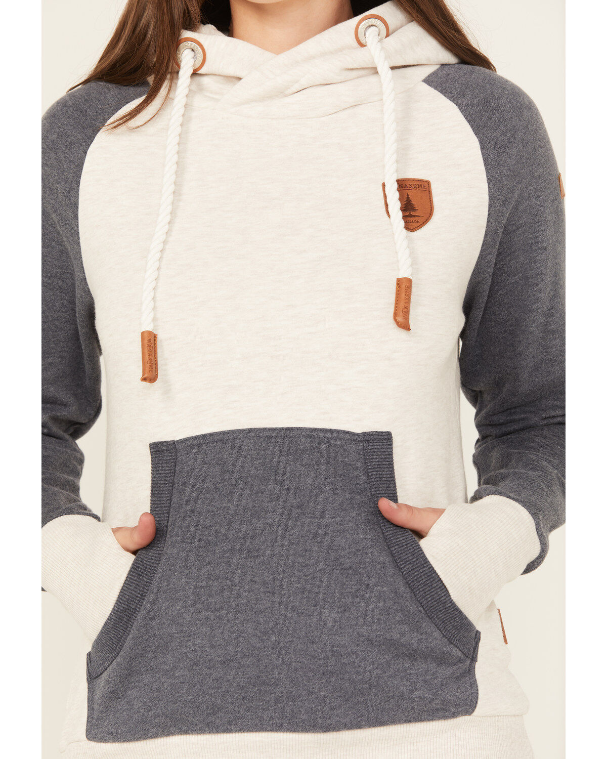 Image #3 - Wanakome Women's Delina Color Block Hoodie, Tan, hi-res