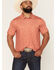 Image #1 - Panhandle Men's Game Day Short Sleeve Snap Stretch Polo, Orange, hi-res